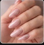Pink almond manicure