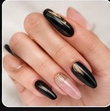 Pink and black nail art