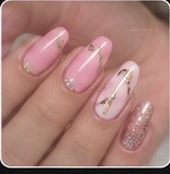 Glossy pink manicure